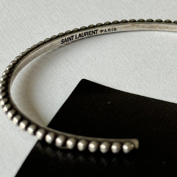 Saint Laurent Paris Silver Ball Cuff Bracelet - Picture 3 of 3